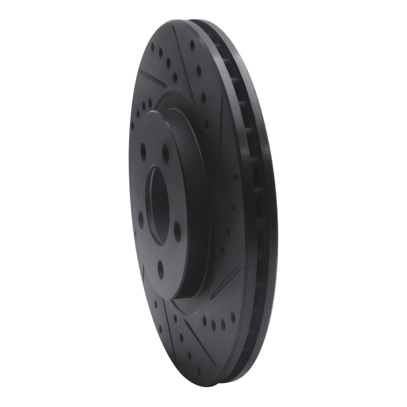 Chrysler PT Cruiser Brake Rotor (1) - Front Right - R1 Concepts - Drilled & Slotted - Black - `01-`10